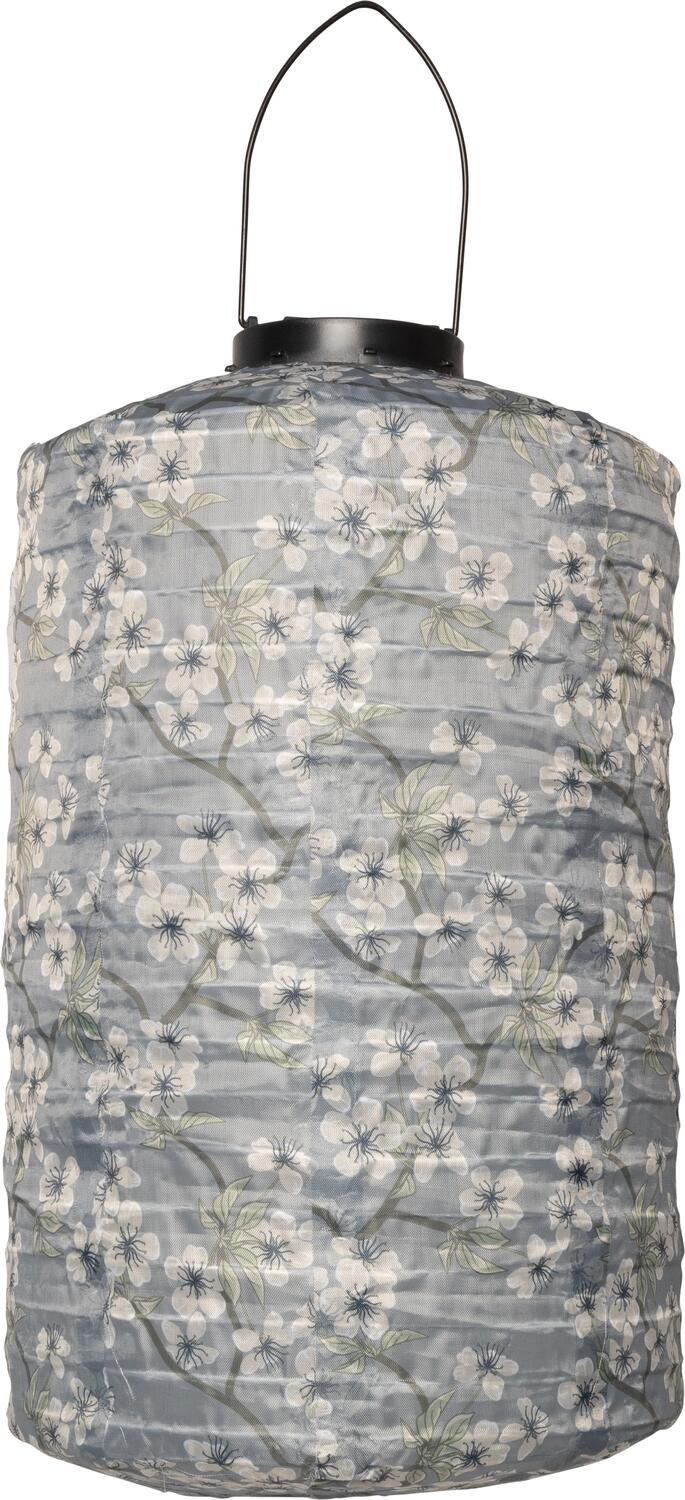 Lanterne m/solar, cylinder - støvet blå